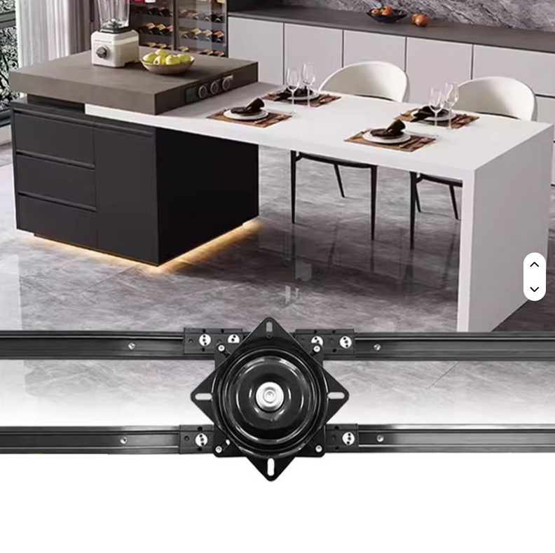 Market Hot 90 Degree Lifting Rotating Dining Table Slide for Kitchen Furniture Swivel Zinc Plate Hardware, Heavy Duty