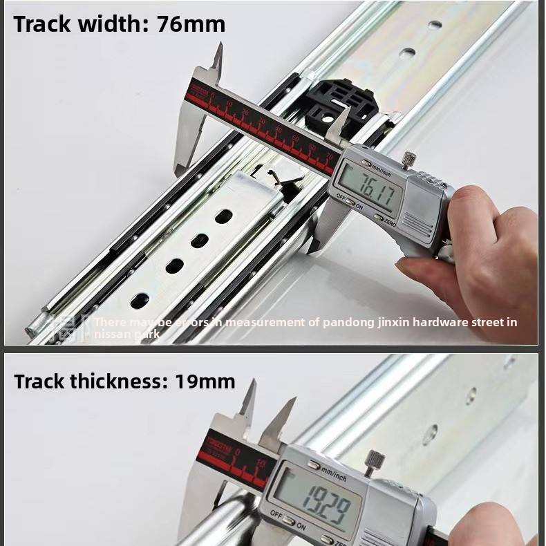 7630 Heavy Industrial Duty Drawer Slides Triple Full Extension Ball Bearing Drawer Furniture Hardware Telescopic with Lock