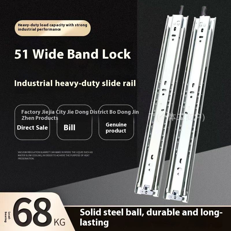 51mm Factory Direct Sale Heavy Duty Drawer Slides 1 Pair Full Extension Ball Bearing Sliding Rails Cabinet Runners Tracks