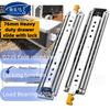 Customized Auto Popping 3 Fold Push Open Drawer Slide Telescopic Ball Bearing Drawer Runners