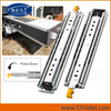 Heavy Duty Zinc Plated 76mm Three Fold Ball Bearing Push Open Telescopic Drawer Slides Full Extension Telescopic Channel
