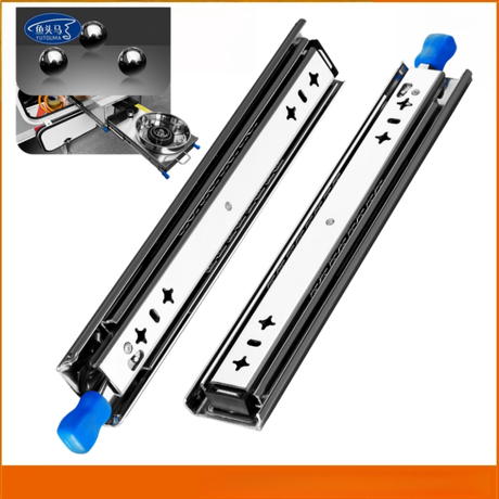 Telescopic Slide 53mm 3 Fold Drawer Slide Ball Bearing Drawer Slide Drawer Slide Full Extension Slide
