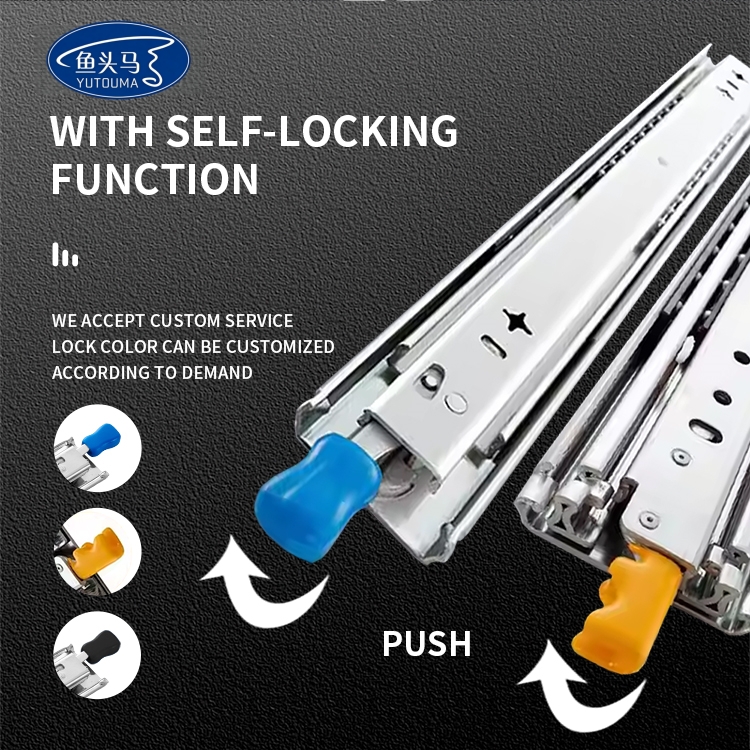 Furniture Hardware 53mm Stainless Steel Ball Bearing 304SS Slide with Hanging-in Hooks Made in China