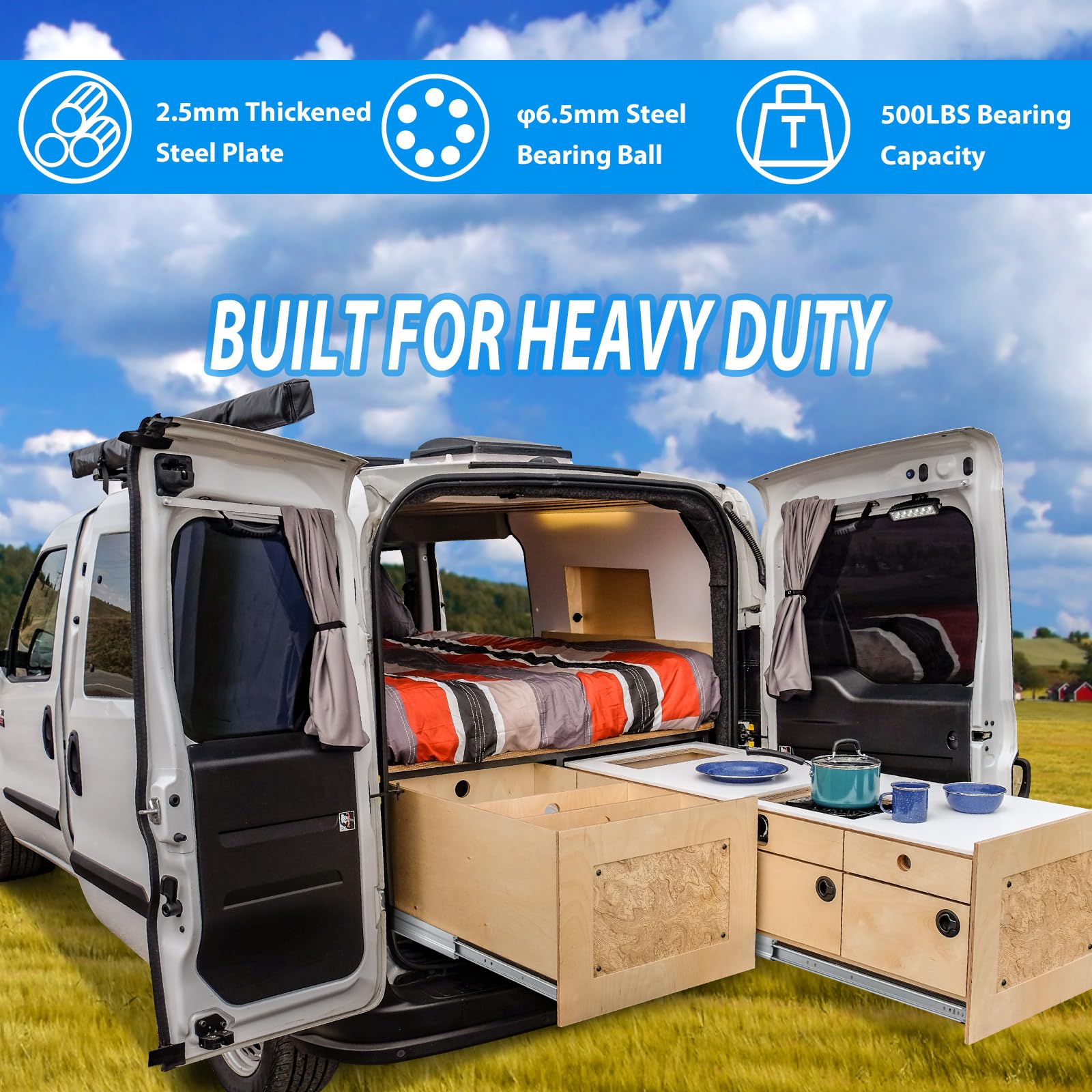 Factory Direct Sale Heavy Duty Drawer Slides 1 Pair Full Extension Ball Bearing Sliding Rails Cabinet Runners Tracks