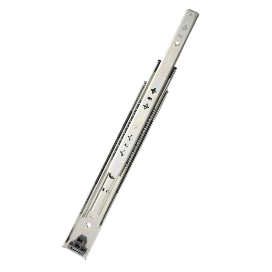 53mm Customized 3 Section Three Sections Ball Bearing Kitchen Cabinet Telescopic Channel Drawer Slide with Hooks