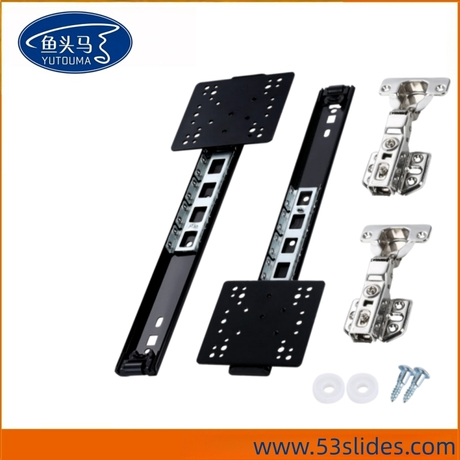 Wardrobe Hidden Pocket Folding Swing Door Track Push Pull Side Installed Insert Cabinet Door Slide Rail Hardware Accessories
