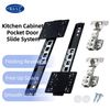 Furniture Hardware 35mm Pocket Flipper Door Slides System Revolving Folding Kitchen Cabinet Slide for TV Cabinet