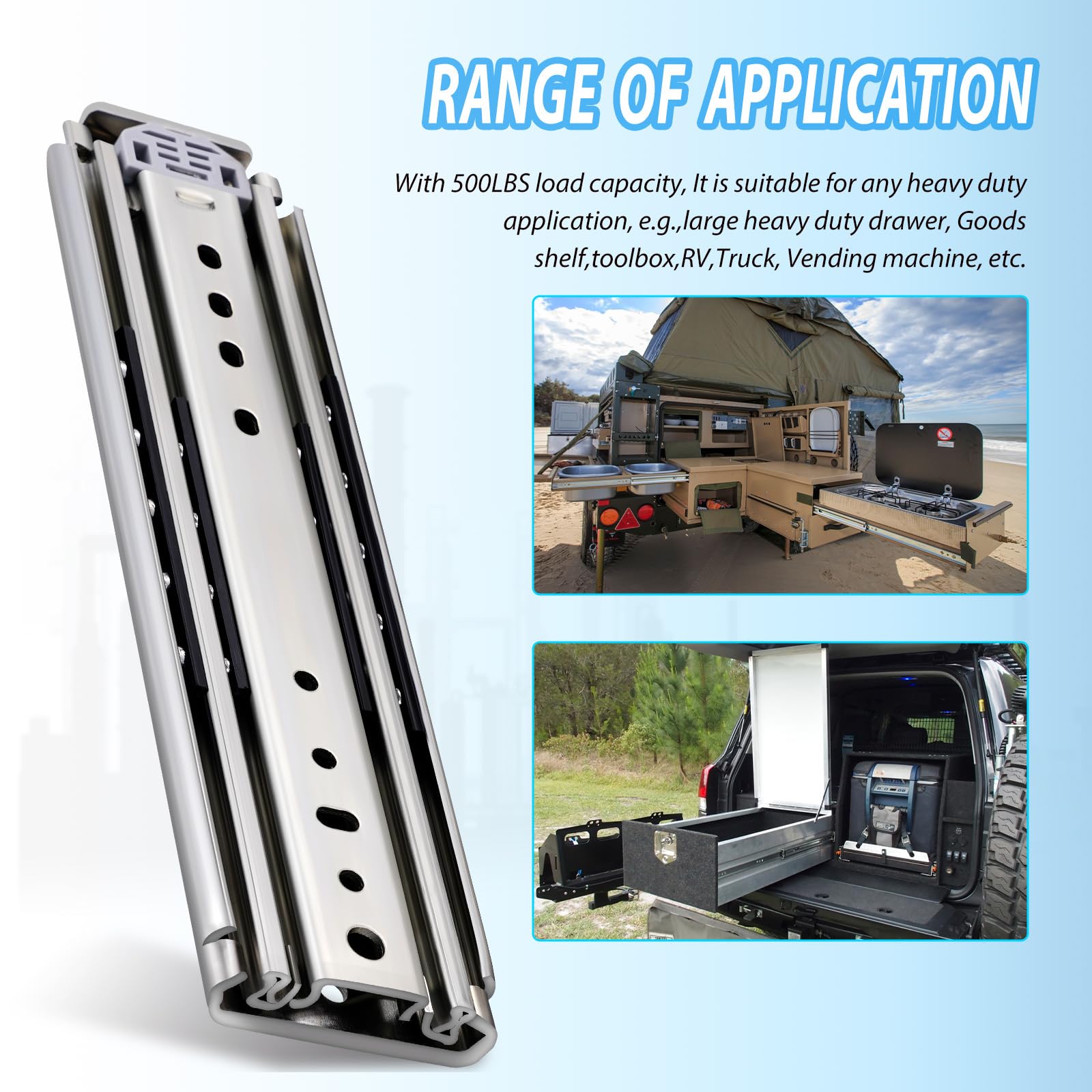 Factory Direct Sale Heavy Duty Drawer Slides 1 Pair Full Extension Ball Bearing Sliding Rails Cabinet Runners Tracks